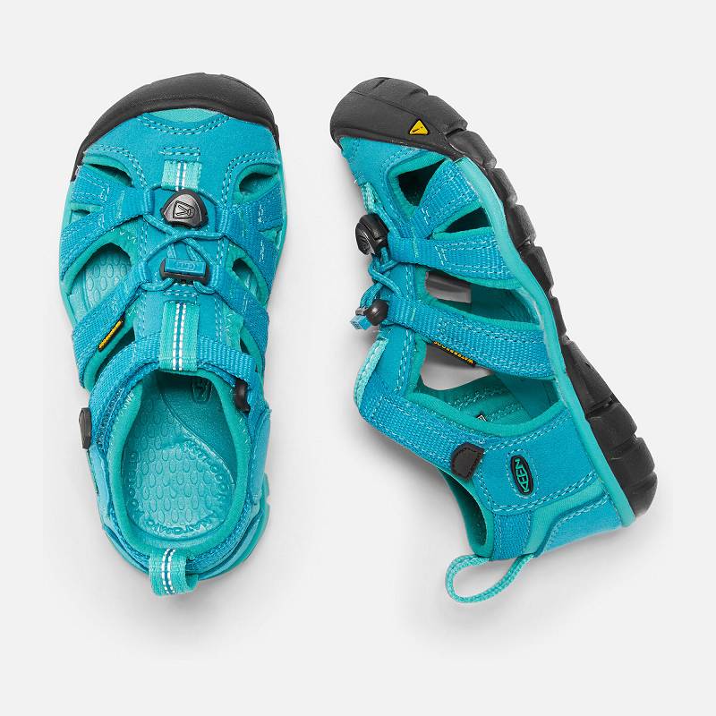 Keen Seacamp II CNX Wassersandalen Kinder DE-89402 Baltic/Caribbean Sea - Keen Kinderschuhe Blau